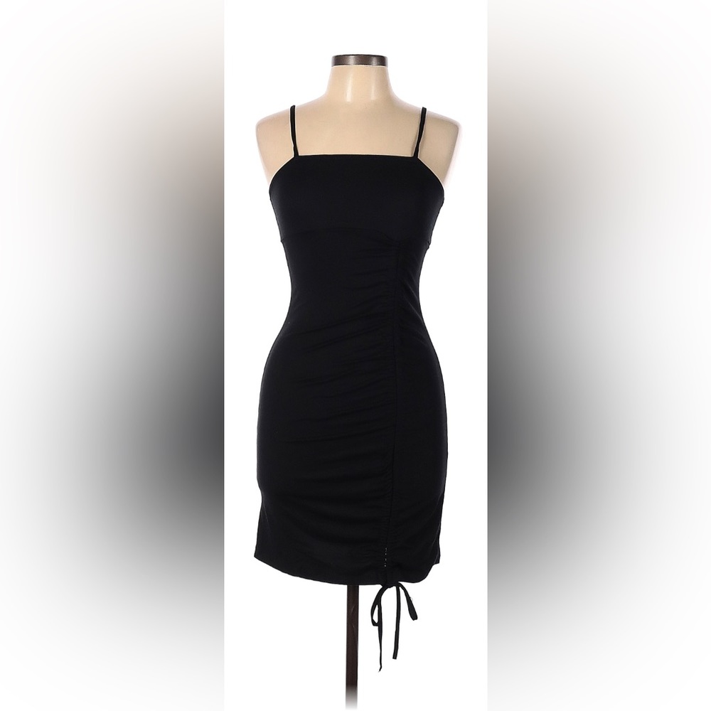 Ruched Mini Dress - Size Large - Black